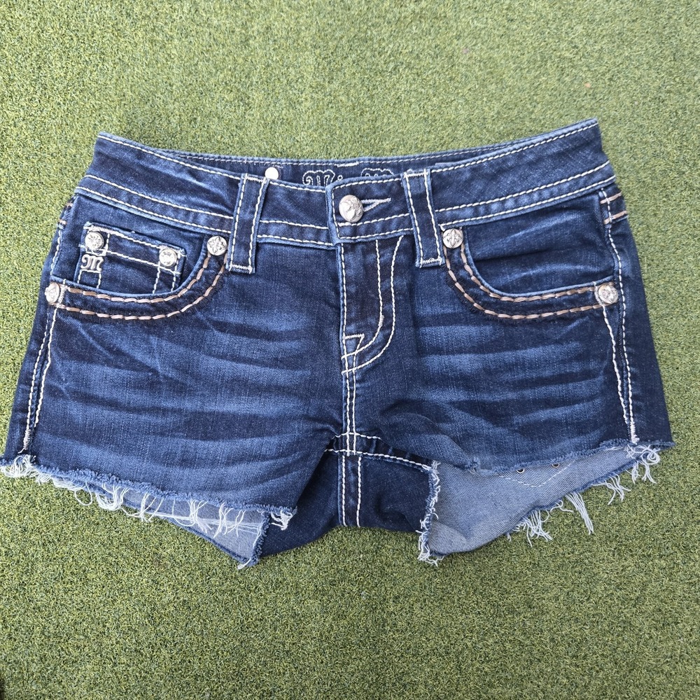 Miss Me Shorts Women's 26 Blue Denim Rhinestone